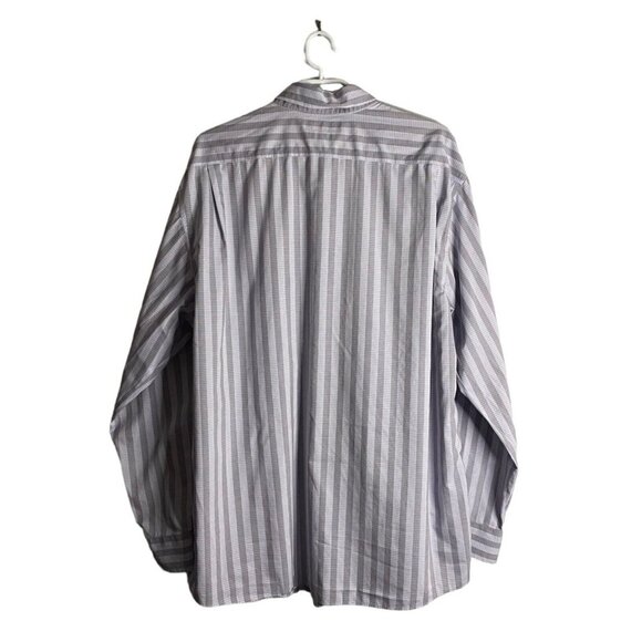 Denver Hayes Men's Lavender Striped Button-Down Slim-Fit Shirt - Picture 8 of 8